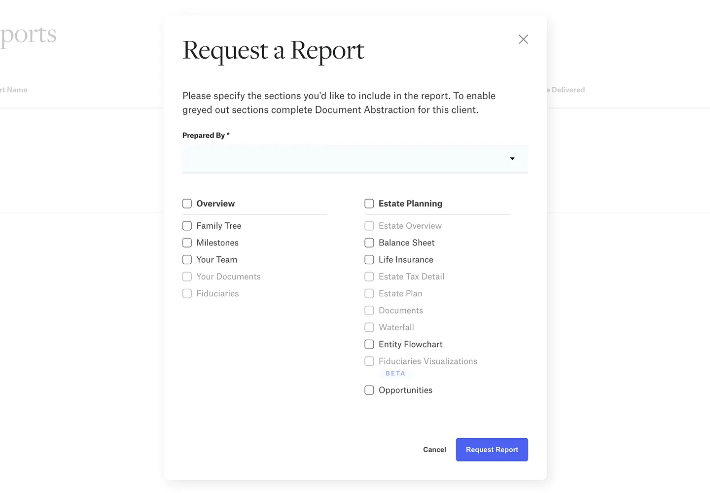 On-demand PDF reports