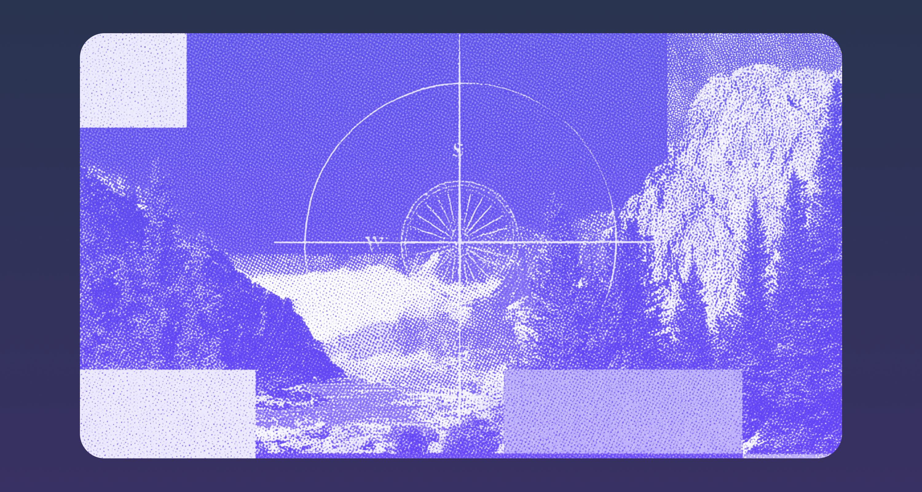 Abstract image of a target overlay on a landscape, symbolizing choosing the right estate planning software for RIAs.