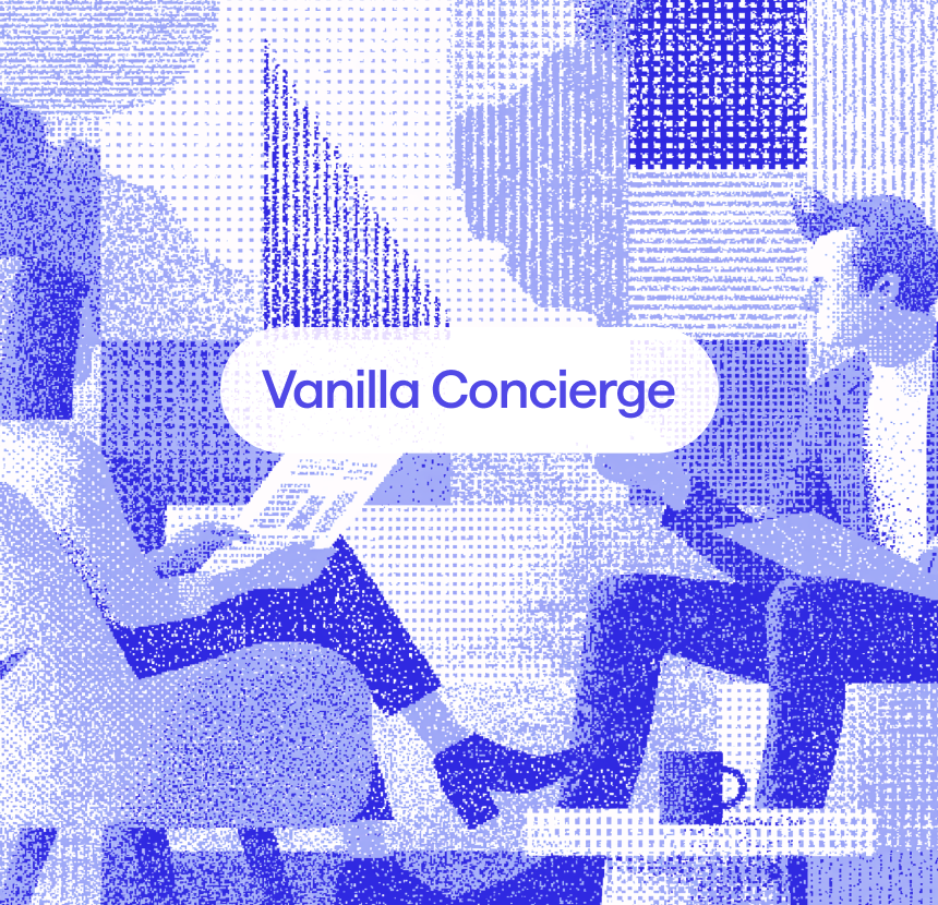 Vanilla Concierge illustration of an advisor meeting with a client.