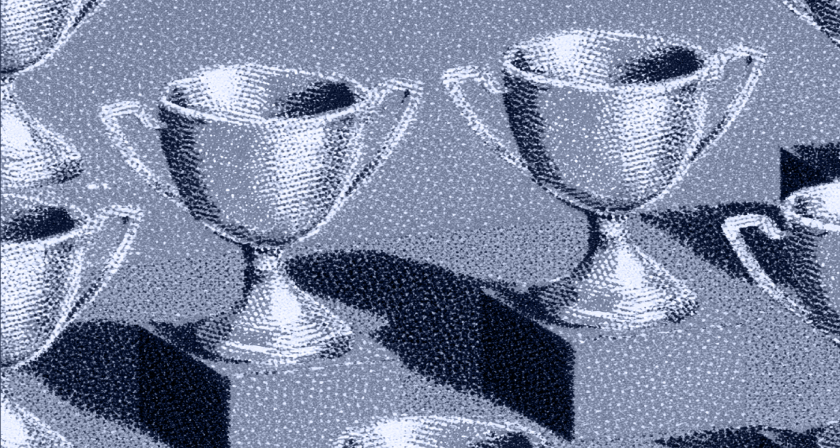 Illustration of multiple trophy awards.